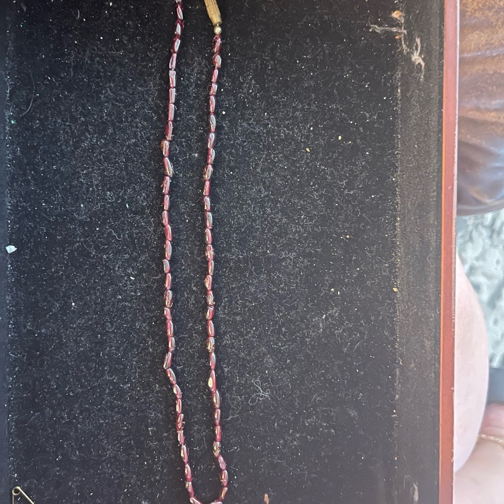 Garnet Necklace with twist clasp